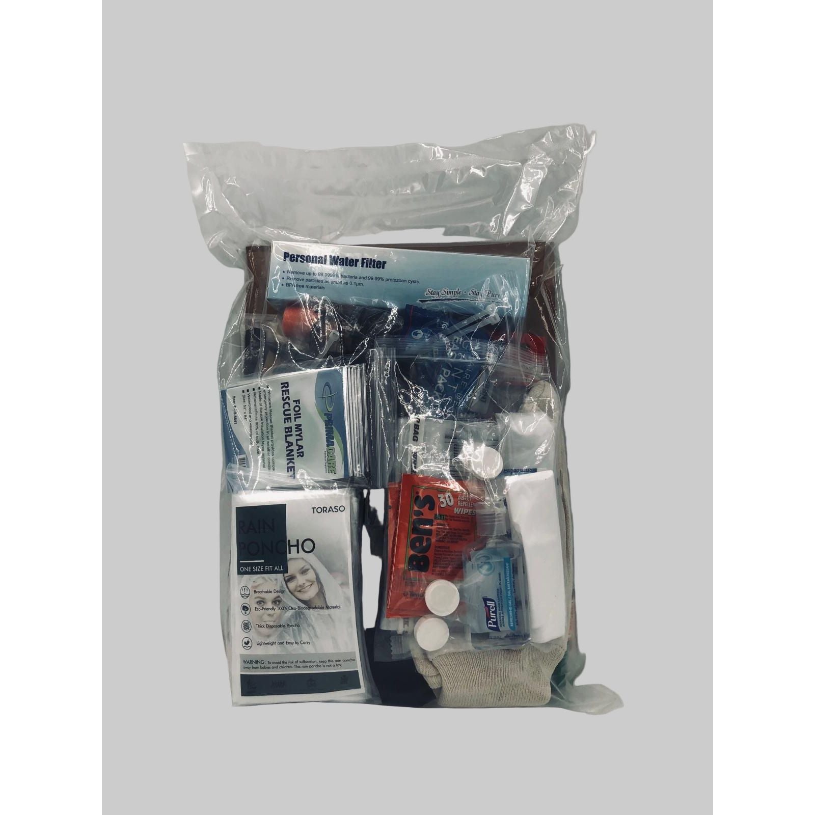 Core Essentials Kit vacuum-sealed emergency supplies with drawstring bag
