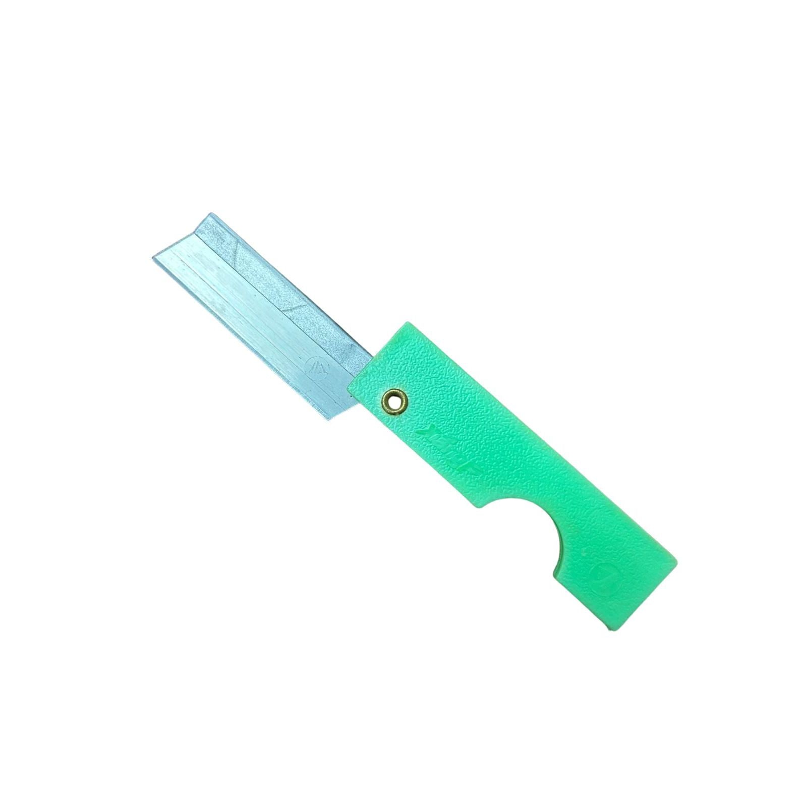 Folding Razor Knife portable emergency survival blade. Green color.