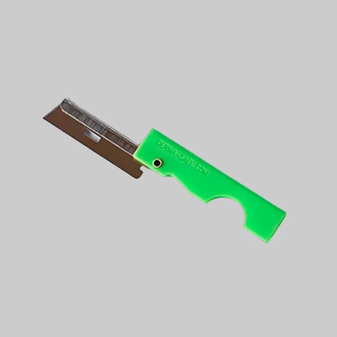 Folding Razor Knife compact utility blade emergency tool green color