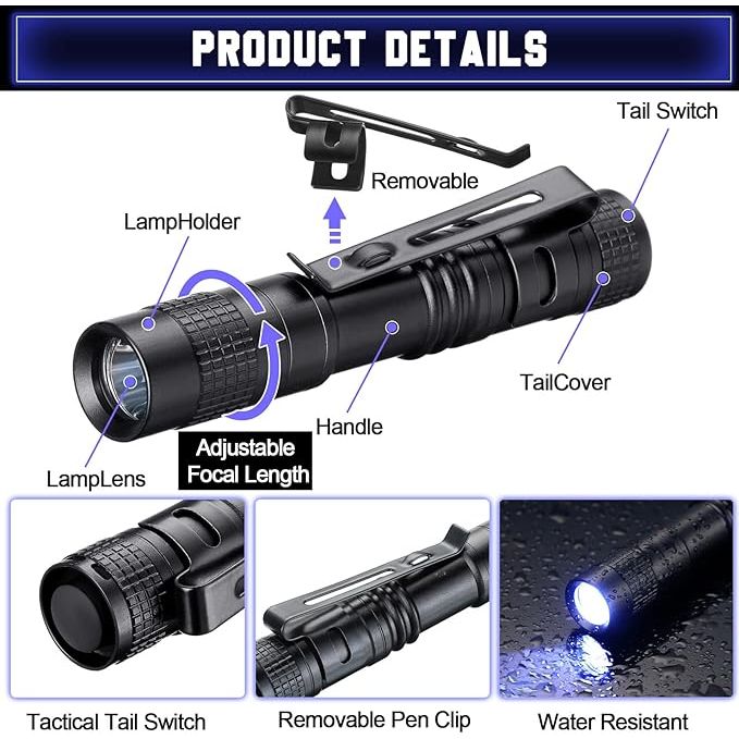Pocket Flashlight compact LED emergency lighting survival tool