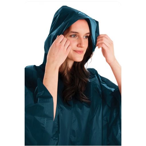 Rain Poncho blue color emergency weather protection