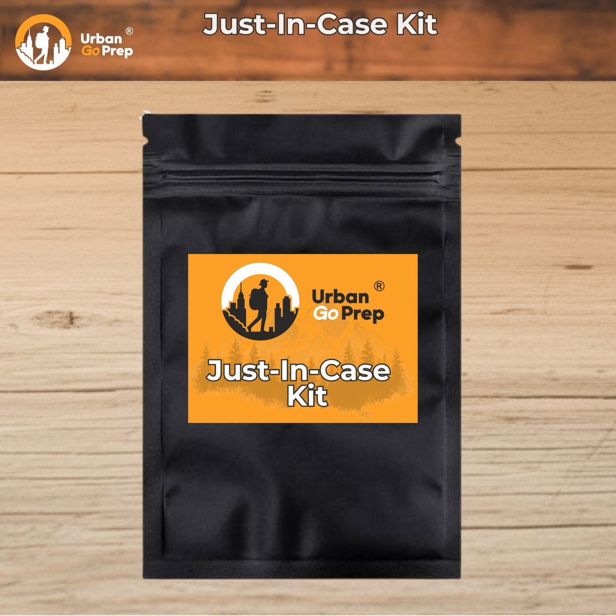A black resealable pouch labeled &