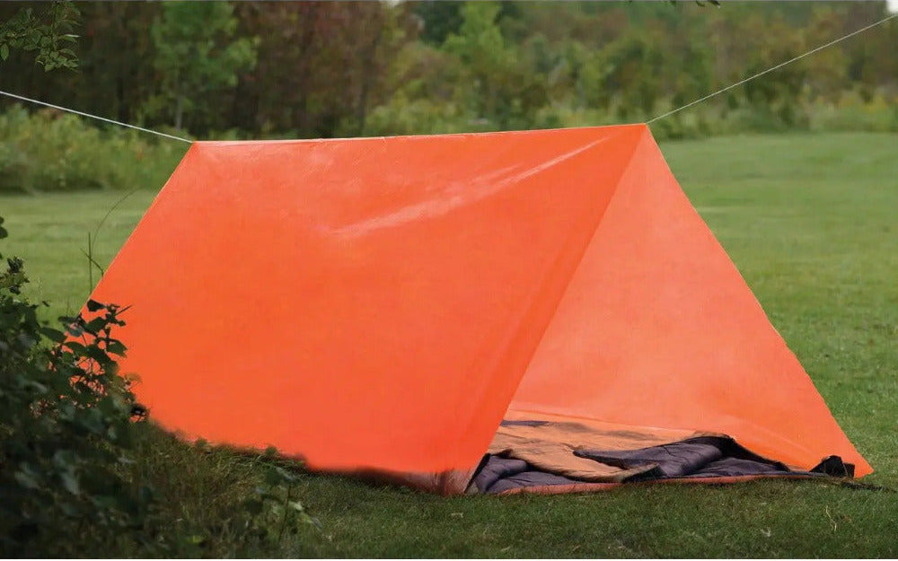 Tube Tent - set up at campsite
