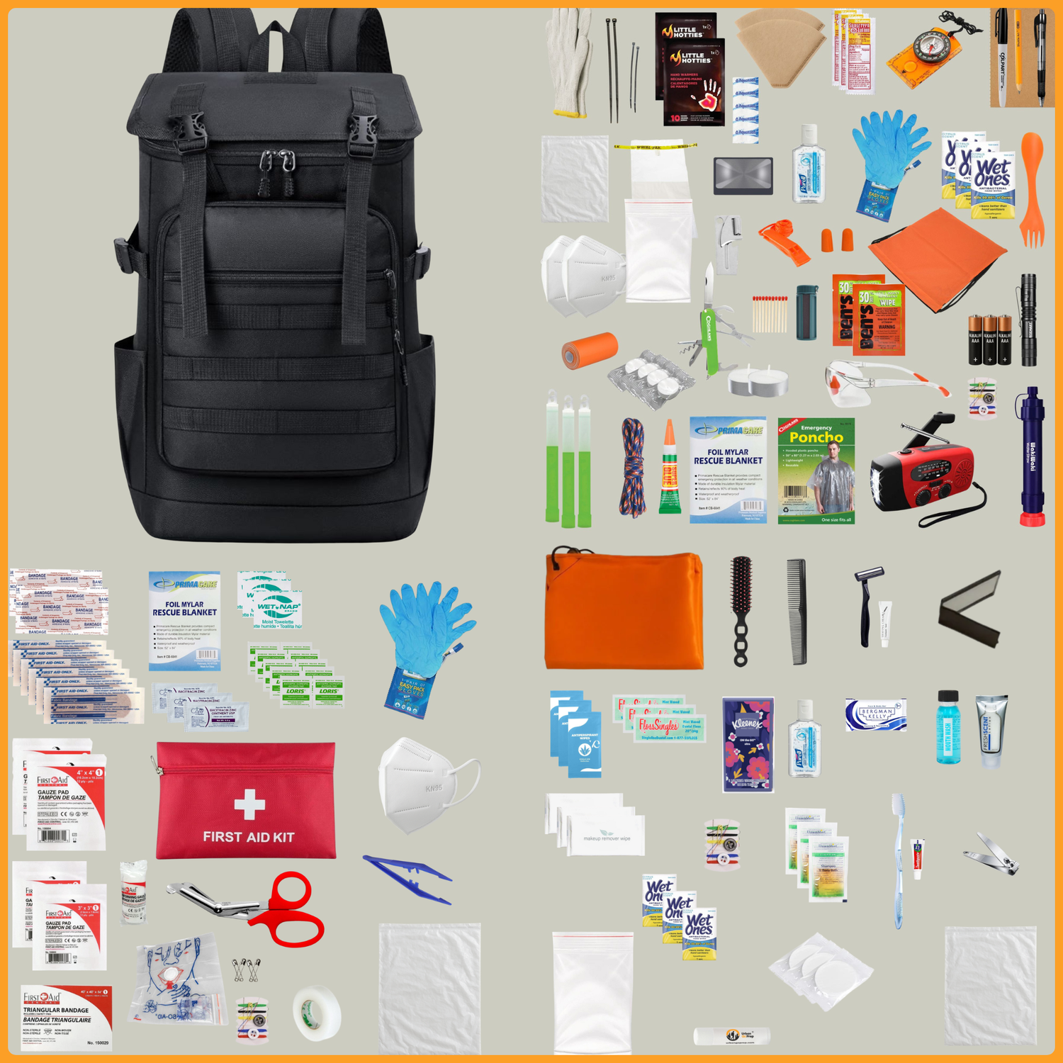 Urban Go Prep 3-Day  Emergency Kit with  Universal Backpack