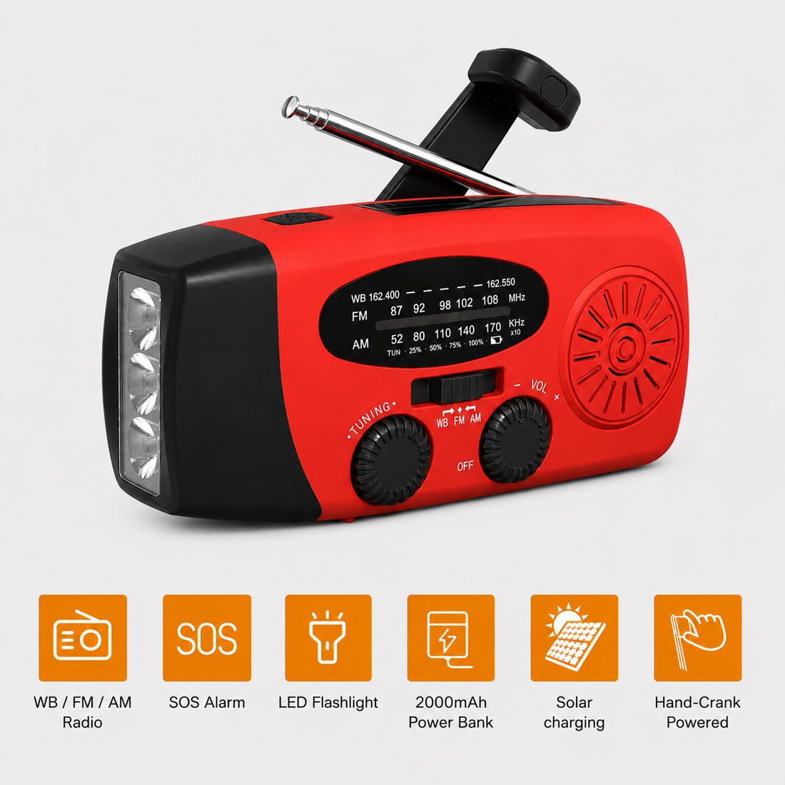 Emergency Crank Radio / Flashlight / Power Bank Combo