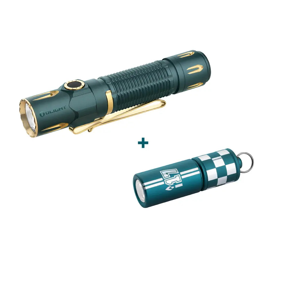 A    Olight Warrior 3S High Beam Tactical Flashlight Bundle by  Urban Go Prep