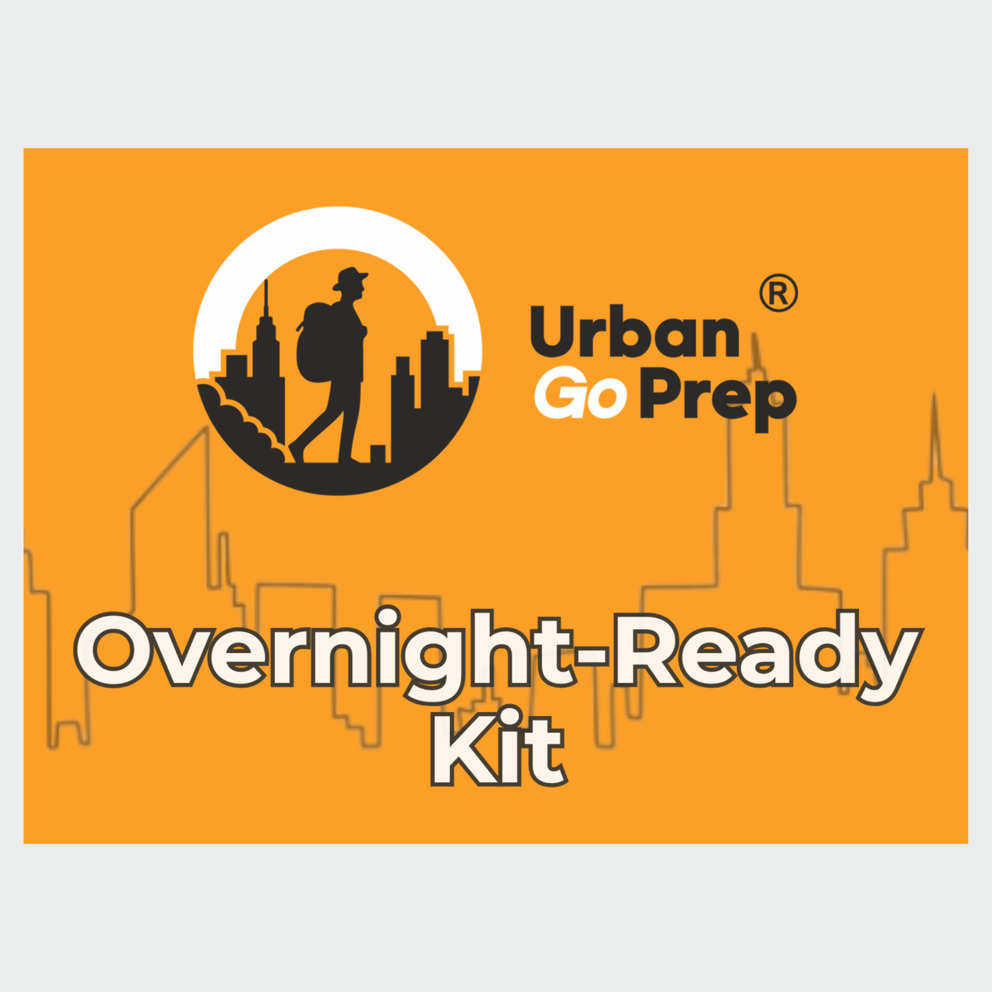 Urban Go Prep Overnight-Ready Kit packaging with logo and text on an orange background